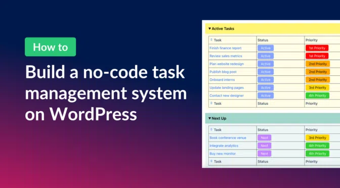 How to build a no-code task management system on WordPress