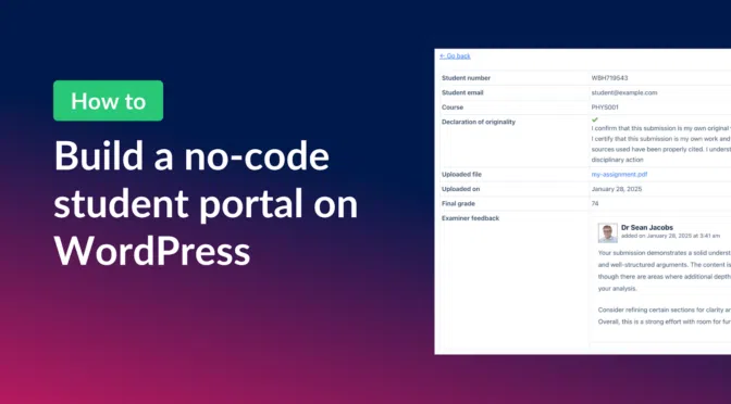 How to build a no-code student portal on WordPress